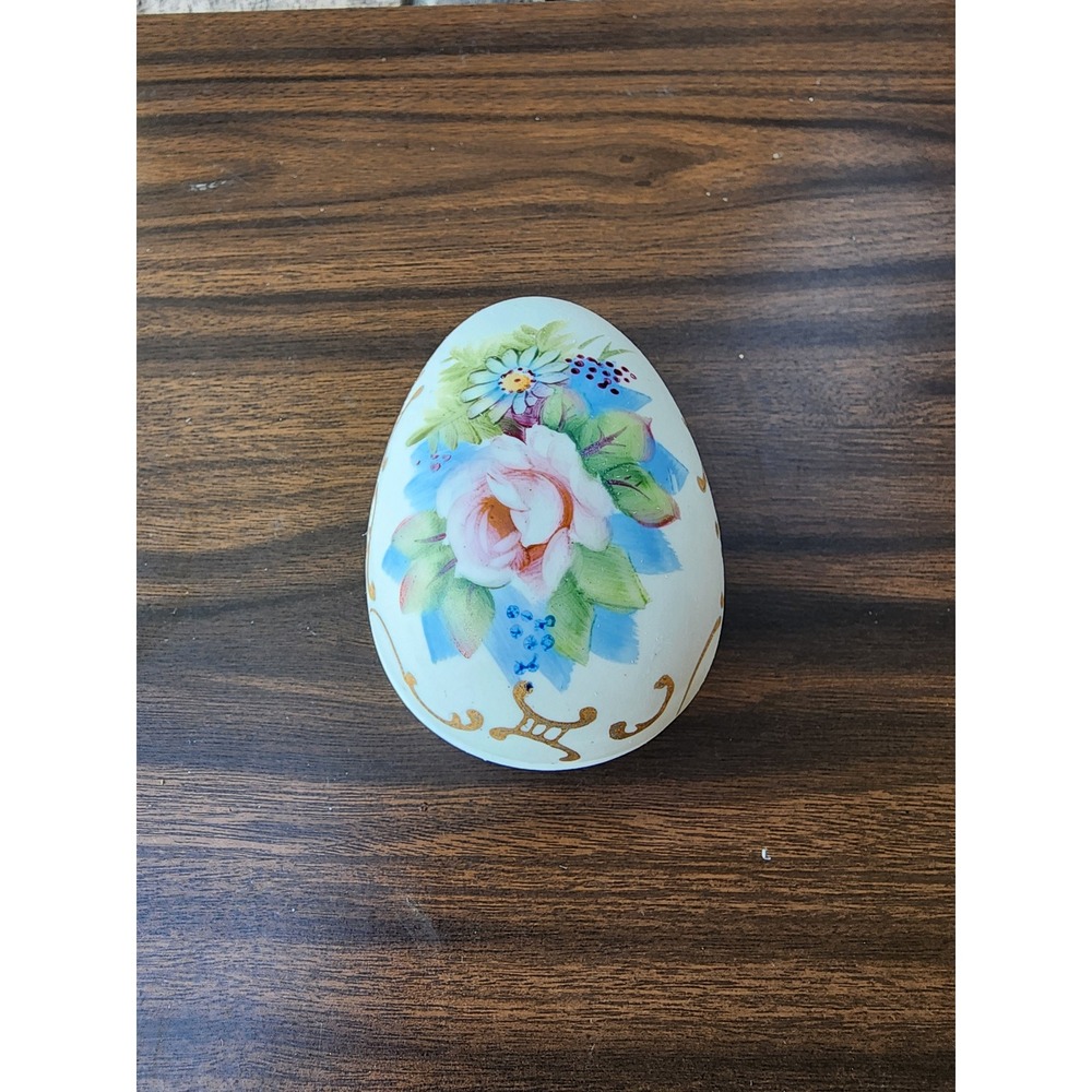 Vintage Lefton Porcelain Egg Trinket Box